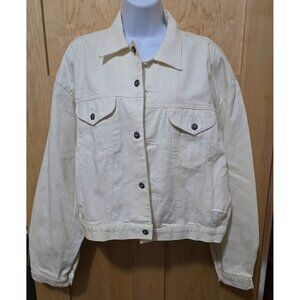 Irene Allison Cream Denim Button-Up Jacket boho fairycore peasant casual